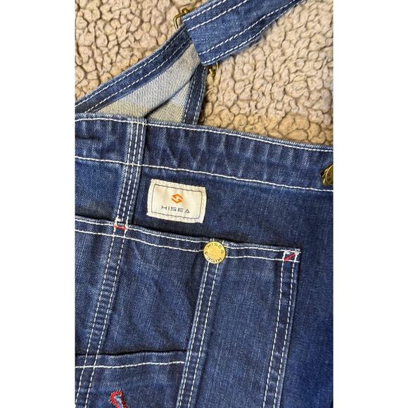 HISEA Men Heavy Duty Denim Bib Overall Relaxed Fit Workwear Dungarees - Picture 4 of 4